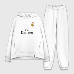 Женский костюм оверсайз Real Madrid: Fly Emirates, цвет: белый