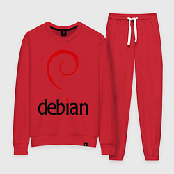 Костюм хлопковый женский Debian, цвет: красный