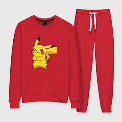 Костюм хлопковый женский Злой Пикачу, цвет: красный