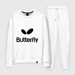 Костюм хлопковый женский Butterfly Logo, цвет: белый