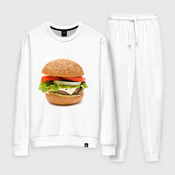Костюм хлопковый женский Гамбургер, цвет: белый