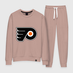 Костюм хлопковый женский Philadelphia Flyers, цвет: пыльно-розовый