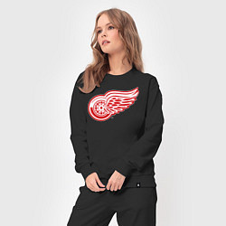 Костюм хлопковый женский Detroit Red Wings, цвет: черный — фото 2