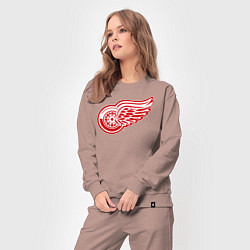 Костюм хлопковый женский Detroit Red Wings, цвет: пыльно-розовый — фото 2