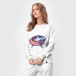 Костюм хлопковый женский Columbus Blue Jackets, цвет: белый — фото 2