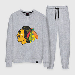 Костюм хлопковый женский Chicago Blackhawks, цвет: меланж