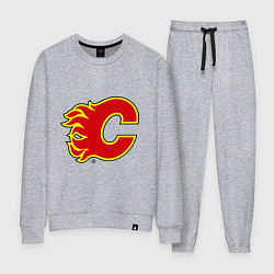 Костюм хлопковый женский Calgary Flames, цвет: меланж