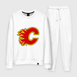 Костюм хлопковый женский Calgary Flames, цвет: белый