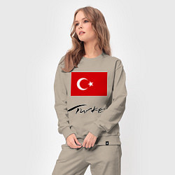 Костюм хлопковый женский Turkey, цвет: миндальный — фото 2