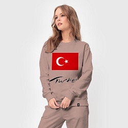 Костюм хлопковый женский Turkey, цвет: пыльно-розовый — фото 2