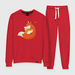 Костюм хлопковый женский Лисички, цвет: красный