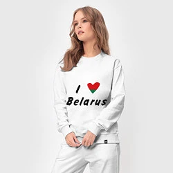 Костюм хлопковый женский I love Belarus, цвет: белый — фото 2