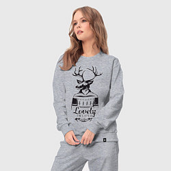 Костюм хлопковый женский Lovely Sweater: with men, цвет: меланж — фото 2