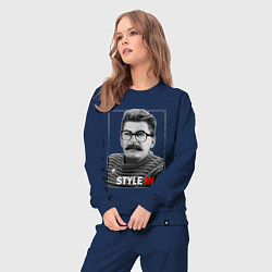 Костюм хлопковый женский Stalin: Style in, цвет: тёмно-синий — фото 2