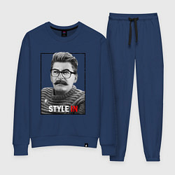 Костюм хлопковый женский Stalin: Style in, цвет: тёмно-синий