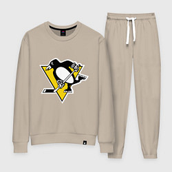 Костюм хлопковый женский Pittsburgh Penguins, цвет: миндальный