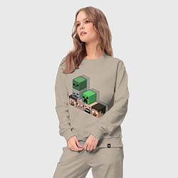 Костюм хлопковый женский Minecraft Cube's, цвет: миндальный — фото 2