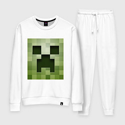 Костюм хлопковый женский Мinecraft creeper, цвет: белый