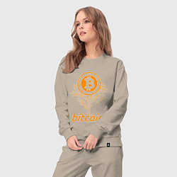 Костюм хлопковый женский Bitcoin Tree, цвет: миндальный — фото 2