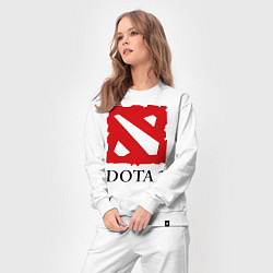 Костюм хлопковый женский Dota 2: Logo, цвет: белый — фото 2