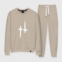 Костюм хлопковый женский Hunt: Showdown White Logo, цвет: миндальный