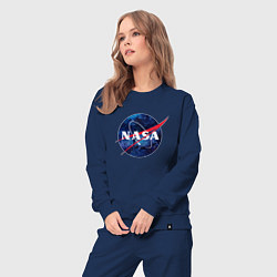 Костюм хлопковый женский NASA: Cosmic Logo, цвет: тёмно-синий — фото 2
