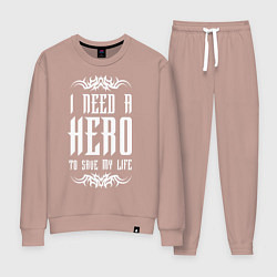 Костюм хлопковый женский Skillet: I need a Hero, цвет: пыльно-розовый