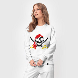 Костюм хлопковый женский Пиратская футболка, цвет: белый — фото 2