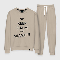 Костюм хлопковый женский Keep Calm & WAAAGH, цвет: миндальный