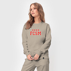 Костюм хлопковый женский FCSM Club, цвет: миндальный — фото 2