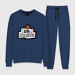 Костюм хлопковый женский Basketball: I love this game, цвет: тёмно-синий