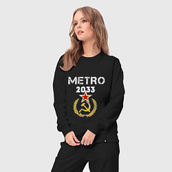 Костюм хлопковый женский Metro 2033, цвет: черный — фото 2