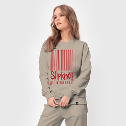 Костюм хлопковый женский Slipknot: barcode, цвет: миндальный — фото 2