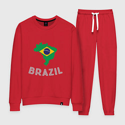 Костюм хлопковый женский Brazil Country, цвет: красный