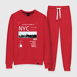 Костюм хлопковый женский NYC Style, цвет: красный