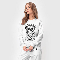 Костюм хлопковый женский Slayer Skulls, цвет: белый — фото 2