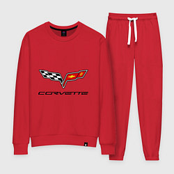 Костюм хлопковый женский Chevrolet corvette, цвет: красный