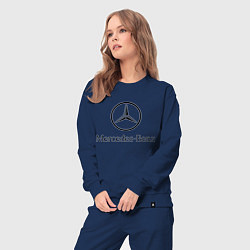 Костюм хлопковый женский Logo Mercedes-Benz, цвет: тёмно-синий — фото 2