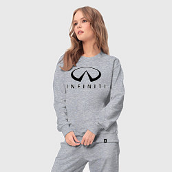 Костюм хлопковый женский Infiniti logo, цвет: меланж — фото 2