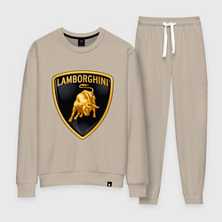 Костюм хлопковый женский Lamborghini logo, цвет: миндальный