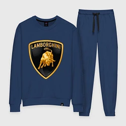 Костюм хлопковый женский Lamborghini logo, цвет: тёмно-синий