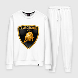 Костюм хлопковый женский Lamborghini logo, цвет: белый