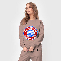 Костюм хлопковый женский Bayern Munchen FC, цвет: пыльно-розовый — фото 2