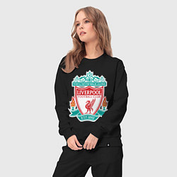 Костюм хлопковый женский Liverpool FC, цвет: черный — фото 2