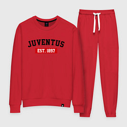 Костюм хлопковый женский FC Juventus Est. 1897, цвет: красный