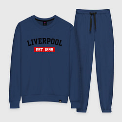 Костюм хлопковый женский FC Liverpool Est. 1892, цвет: тёмно-синий