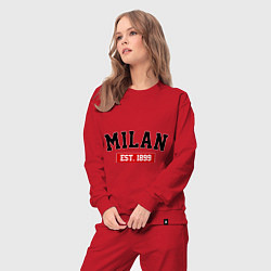 Костюм хлопковый женский FC Milan Est. 1899, цвет: красный — фото 2
