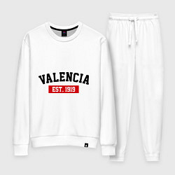 Костюм хлопковый женский FC Valencia Est. 1919, цвет: белый