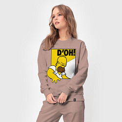 Костюм хлопковый женский Homer D'OH!, цвет: пыльно-розовый — фото 2