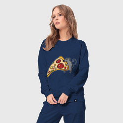 Костюм хлопковый женский Кусочек пиццы парная, цвет: тёмно-синий — фото 2